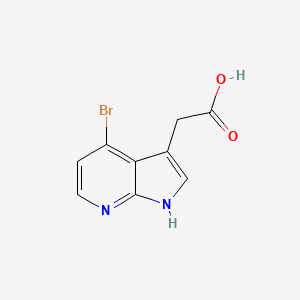 molecular formula C9H7BrN2O2 B7889523 2-(4-Bromo-1H-pyrrolo[2,3-B]pyridin-3-YL)acetic acid 