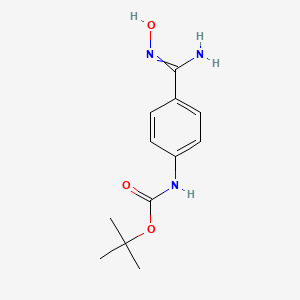 molecular formula C12H17N3O3 B7889637 tert-butyl-4-(N-hydroxycarbamimidoyl)phenylcarbamate 