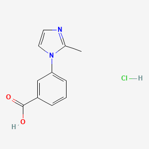 molecular formula C11H11ClN2O2 B7889706 3-(2-Methylimidazol-1-yl)benzoic acid;hydrochloride 