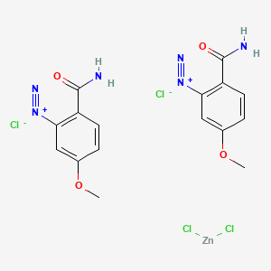 molecular formula C16H16Cl4N6O4Zn B7889773 2-Carbamoyl-5-methoxybenzenediazonium chloride hemi(zinc chloride) salt 
