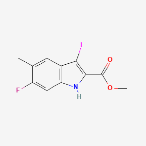 molecular formula C11H9FINO2 B7889898 methyl 6-fluoro-3-iodo-5-methyl-1H-indole-2-carboxylate 