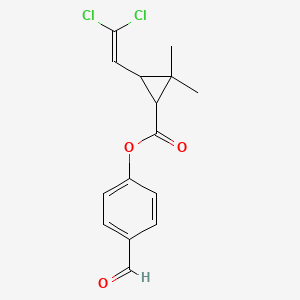 molecular formula C15H14Cl2O3 B7889998 4-Formylphenyl 3-(2,2-dichloroethenyl)-2,2-dimethylcyclopropanecarboxylate 