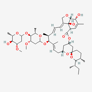 (1R,4S,5'S,6R,6'R,8R,10E,12S,13S,14E,16E,20R,21R,24S)-6'-[(2S)-butan-2-yl]-21,24-dihydroxy-12-[(4S,5S,6S)-5-[(4S,5S,6S)-5-hydroxy-4-methoxy-6-methyloxan-2-yl]oxy-4-methoxy-6-methyloxan-2-yl]oxy-5',11,13,22-tetramethylspiro[3,7,19-trioxatetracyclo[15.6.1.14,8.020,24]pentacosa-10,14,16,22-tetraene-6,2'-oxane]-2-one