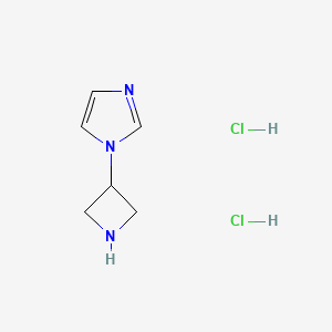 molecular formula C6H11Cl2N3 B7890356 1-(azetidin-3-yl)-1H-imidazole dihydrochloride 