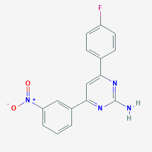 molecular formula C16H11FN4O2 B7890391 4-(4-Fluorophenyl)-6-(3-nitrophenyl)pyrimidin-2-amine 