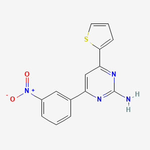 molecular formula C14H10N4O2S B7890392 4-(3-Nitrophenyl)-6-(thiophen-2-yl)pyrimidin-2-amine 