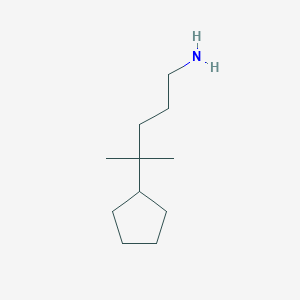 molecular formula C11H23N B7890545 4-Cyclopentyl-4-methylpentan-1-amine 