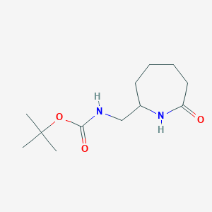 molecular formula C12H22N2O3 B7890560 tert-butyl N-[(7-oxoazepan-2-yl)methyl]carbamate 