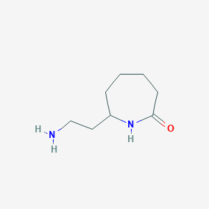molecular formula C8H16N2O B7890571 7-(2-Aminoethyl)azepan-2-one 