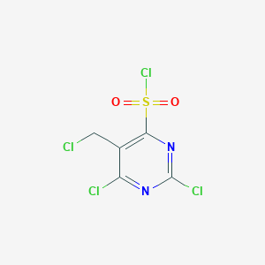 molecular formula C5H2Cl4N2O2S B7890630 2,6-Dichloro-5-(chloromethyl)pyrimidine-4-sulfonyl chloride 