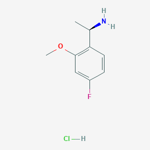 molecular formula C9H13ClFNO B7890633 (1R)-1-(4-fluoro-2-methoxyphenyl)ethan-1-amine hydrochloride 