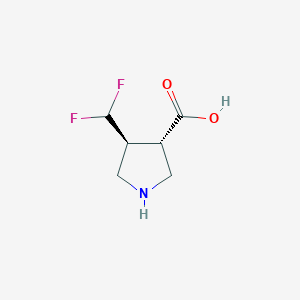 molecular formula C6H9F2NO2 B7890644 (3S,4S)-4-(difluoromethyl)pyrrolidine-3-carboxylic acid 