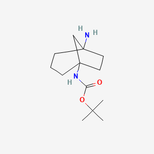molecular formula C13H24N2O2 B7890660 tert-butyl N-{5-aminobicyclo[3.2.1]octan-1-yl}carbamate 