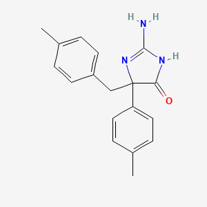molecular formula C18H19N3O B7890709 2-Amino-5-(4-methylphenyl)-5-[(4-methylphenyl)methyl]-4,5-dihydro-1H-imidazol-4-one 