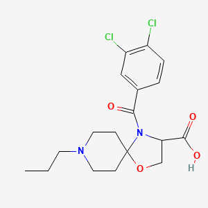 molecular formula C18H22Cl2N2O4 B7890719 4-(3,4-Dichlorobenzoyl)-8-propyl-1-oxa-4,8-diazaspiro[4.5]decane-3-carboxylic acid 