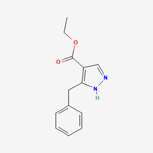 molecular formula C13H14N2O2 B7890745 ethyl 5-benzyl-1H-pyrazole-4-carboxylate 