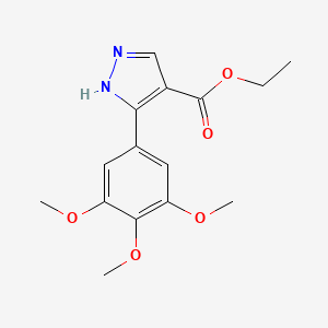 molecular formula C15H18N2O5 B7890756 ethyl 5-(3,4,5-trimethoxyphenyl)-1H-pyrazole-4-carboxylate 
