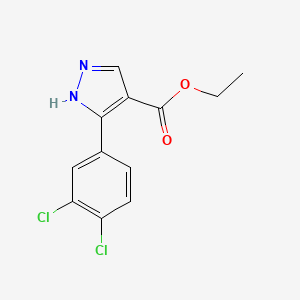 molecular formula C12H10Cl2N2O2 B7890759 5-(3,4-二氯苯基)-1H-吡唑-4-甲酸乙酯 
