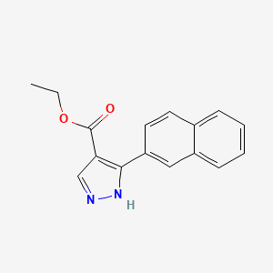 molecular formula C16H14N2O2 B7890765 ethyl 5-naphthalen-2-yl-1H-pyrazole-4-carboxylate 