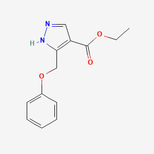 molecular formula C13H14N2O3 B7890797 ethyl 5-(phenoxymethyl)-1H-pyrazole-4-carboxylate 