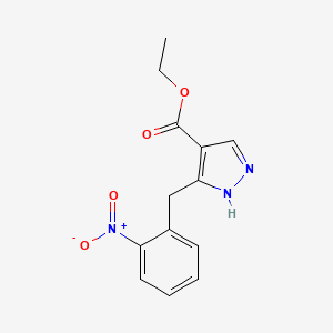 molecular formula C13H13N3O4 B7890807 ethyl 5-[(2-nitrophenyl)methyl]-1H-pyrazole-4-carboxylate 