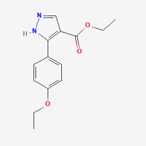 molecular formula C14H16N2O3 B7890814 ethyl 5-(4-ethoxyphenyl)-1H-pyrazole-4-carboxylate 