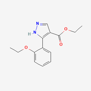 molecular formula C14H16N2O3 B7890838 Ethyl 5-(2-ethoxyphenyl)-1H-pyrazole-4-carboxylate 