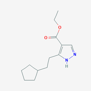 molecular formula C13H20N2O2 B7890843 Ethyl 5-(2-cyclopentylethyl)-1H-pyrazole-4-carboxylate 