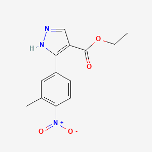 molecular formula C13H13N3O4 B7890848 Ethyl 5-(3-methyl-4-nitrophenyl)-1H-pyrazole-4-carboxylate 