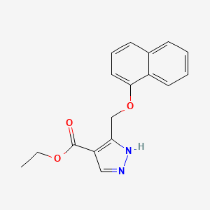 molecular formula C17H16N2O3 B7890860 ethyl 5-(naphthalen-1-yloxymethyl)-1H-pyrazole-4-carboxylate 