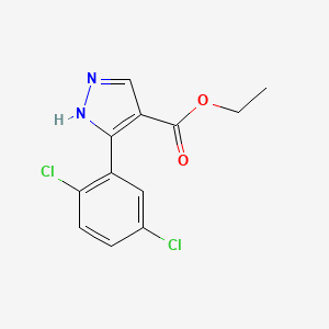 molecular formula C12H10Cl2N2O2 B7890863 ethyl 5-(2,5-dichlorophenyl)-1H-pyrazole-4-carboxylate 