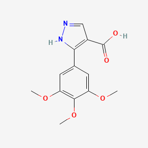 molecular formula C13H14N2O5 B7890867 5-(3,4,5-Trimethoxyphenyl)-1H-pyrazole-4-carboxylic acid 