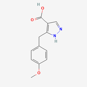 molecular formula C12H12N2O3 B7890875 5-[(4-Methoxyphenyl)methyl]-1H-pyrazole-4-carboxylic acid 