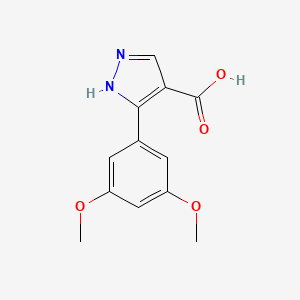 molecular formula C12H12N2O4 B7890878 5-(3,5-Dimethoxyphenyl)-1H-pyrazole-4-carboxylic acid 