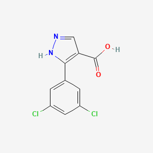 molecular formula C10H6Cl2N2O2 B7890884 5-(3,5-dichlorophenyl)-1H-pyrazole-4-carboxylic acid 