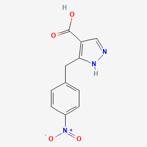 molecular formula C11H9N3O4 B7890899 5-[(4-Nitrophenyl)methyl]-1H-pyrazole-4-carboxylic acid 