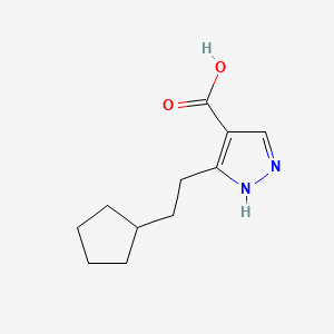 molecular formula C11H16N2O2 B7890909 5-(2-Cyclopentylethyl)-1H-pyrazole-4-carboxylic acid 