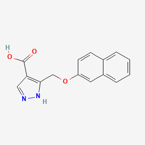 molecular formula C15H12N2O3 B7890920 5-(naphthalen-2-yloxymethyl)-1H-pyrazole-4-carboxylic acid 