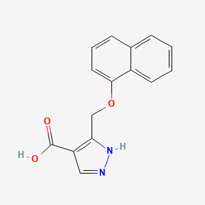 molecular formula C15H12N2O3 B7890925 5-(naphthalen-1-yloxymethyl)-1H-pyrazole-4-carboxylic acid 