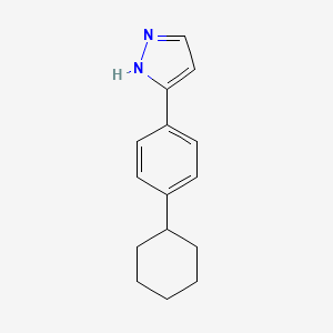 molecular formula C15H18N2 B7890926 5-(4-Cyclohexylphenyl)-1H-pyrazole 