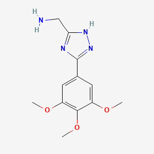 molecular formula C12H16N4O3 B7891012 [3-(3,4,5-trimethoxyphenyl)-1H-1,2,4-triazol-5-yl]methanamine 