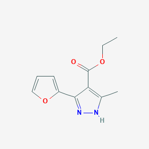 molecular formula C11H12N2O3 B7891327 ethyl 5-(furan-2-yl)-3-methyl-1H-pyrazole-4-carboxylate 