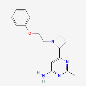 molecular formula C16H20N4O B7891370 2-Methyl-6-[1-(2-phenoxyethyl)azetidin-2-yl]pyrimidin-4-amine 