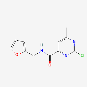 molecular formula C11H10ClN3O2 B7891408 2-Chloro-N-(furan-2-ylmethyl)-6-methylpyrimidine-4-carboxamide 