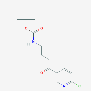 molecular formula C14H19ClN2O3 B7891455 Tert-butyl (4-(6-chloropyridin-3-yl)-4-oxobutyl)carbamate 