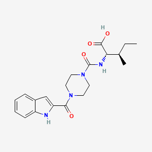 molecular formula C20H26N4O4 B7891465 (2S,3R)-2-[[4-(1H-indole-2-carbonyl)piperazine-1-carbonyl]amino]-3-methylpentanoic acid 