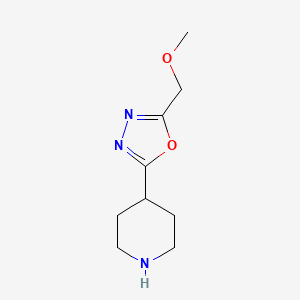 molecular formula C9H15N3O2 B7891482 4-[5-(Methoxymethyl)-1,3,4-oxadiazol-2-yl]piperidine 