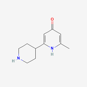 molecular formula C11H16N2O B7891491 2-Methyl-6-(piperidin-4-YL)pyridin-4-OL 