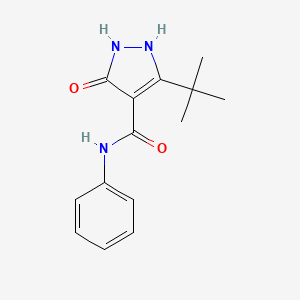 molecular formula C14H17N3O2 B7891586 3-tert-butyl-5-hydroxy-N-phenyl-1H-pyrazole-4-carboxamide 