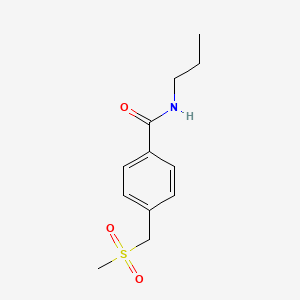 molecular formula C12H17NO3S B7891620 4-(methanesulfonylmethyl)-N-propylbenzamide 